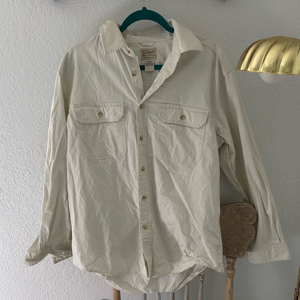 L.L. Bean Off-white button up